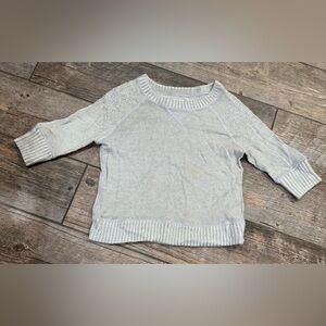 Justice Gray Crew Neck Sweater with Ribbed Detailing